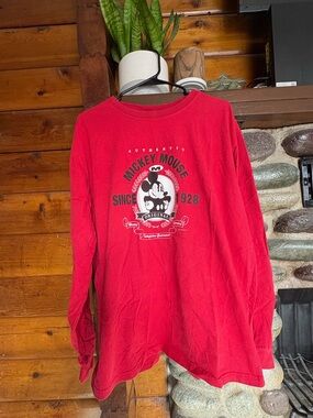 Disney Store - Authentic Mickey Mouse "Since 1928" - Red Long Sleeve - mens XL